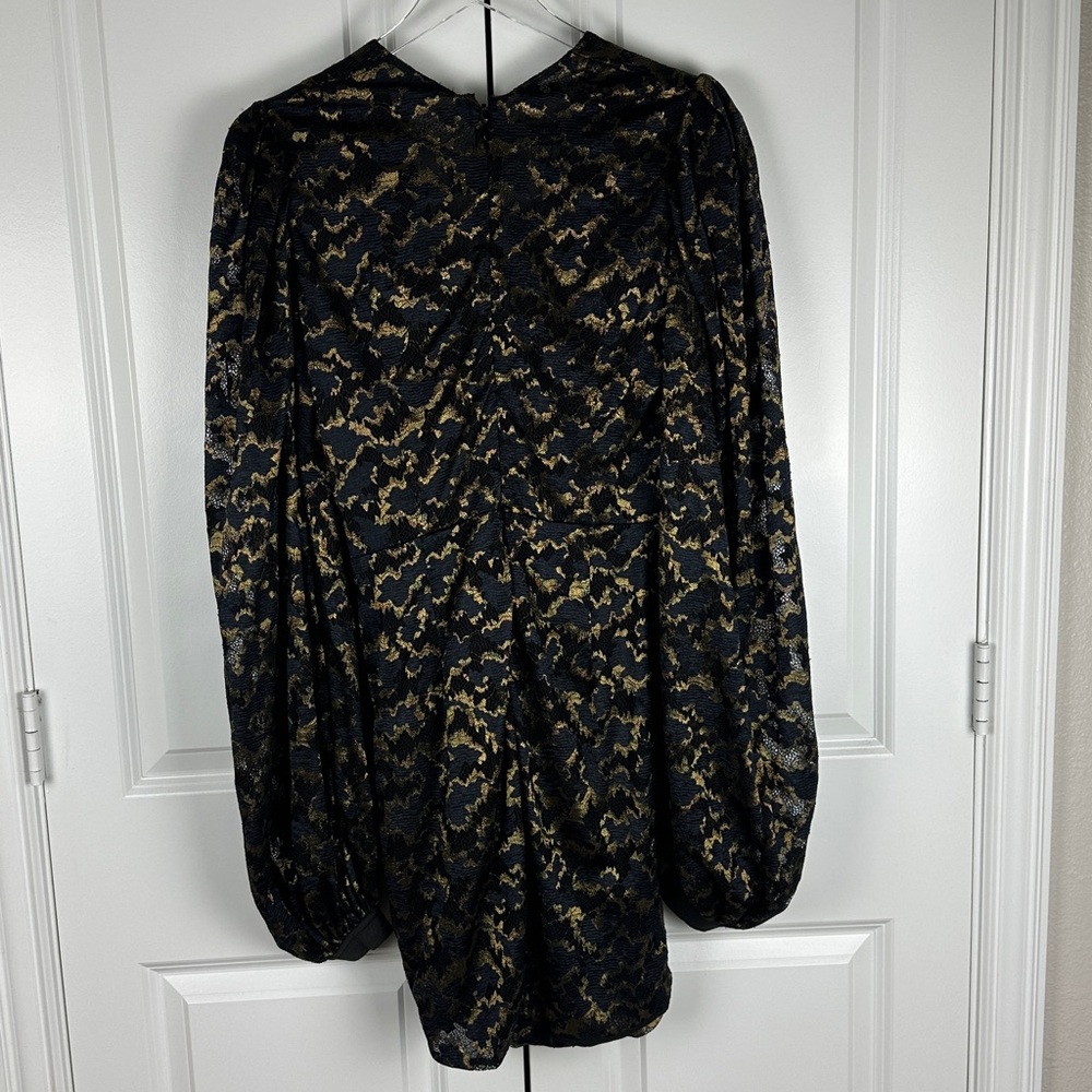 House of CB Black and Gold Puff Sleeve Mini Dress - Picture 8 of 10